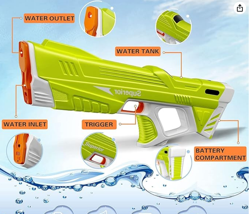 SUPER VODENI PIŠTOLJ SA PUNJIVOM BATERIJOM
