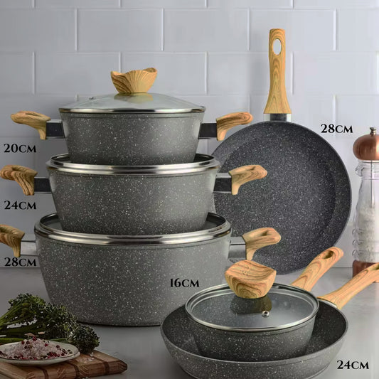 Premium set kamenog posuđa - komplet 7 dijelova