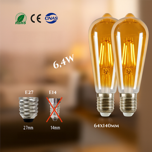 2 KOM LED Edison žarulja E27 – moderna retro elegancija
