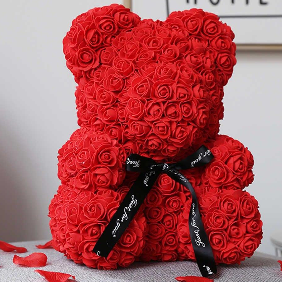Medvjedić od crvenih ruža 40cm