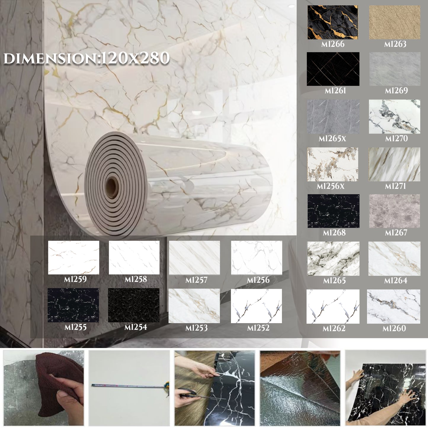 Samoljepljiva 3D   PVC dekor folija 120x280cm