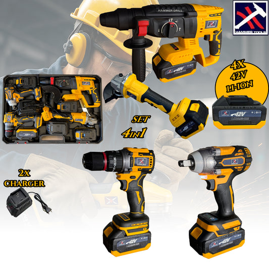 HAMMER TOOLS 4u1 Set - 4x42V Li-Ion