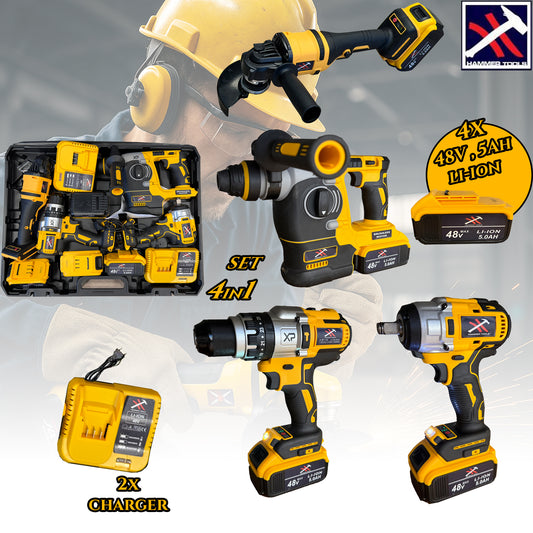 HAMMER TOOLS 4u1 Set - 4x48V 5Ah Li-Ion