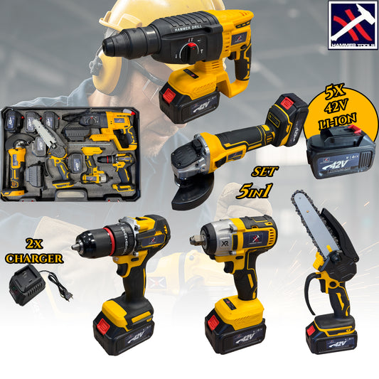 HAMMER TOOLS 5u1 Set - 5  baterija 42V