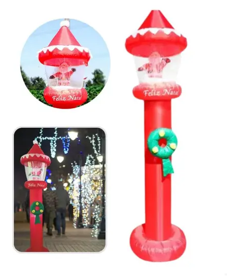 BOŽIĆNA LAMPA NA NAPUHAVANJE 2M KOJA SVIJETLI SA LETEĆIM SNIJEGOM