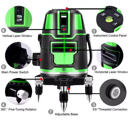 Laserski nivelir 2 baterije +stalak + naočale