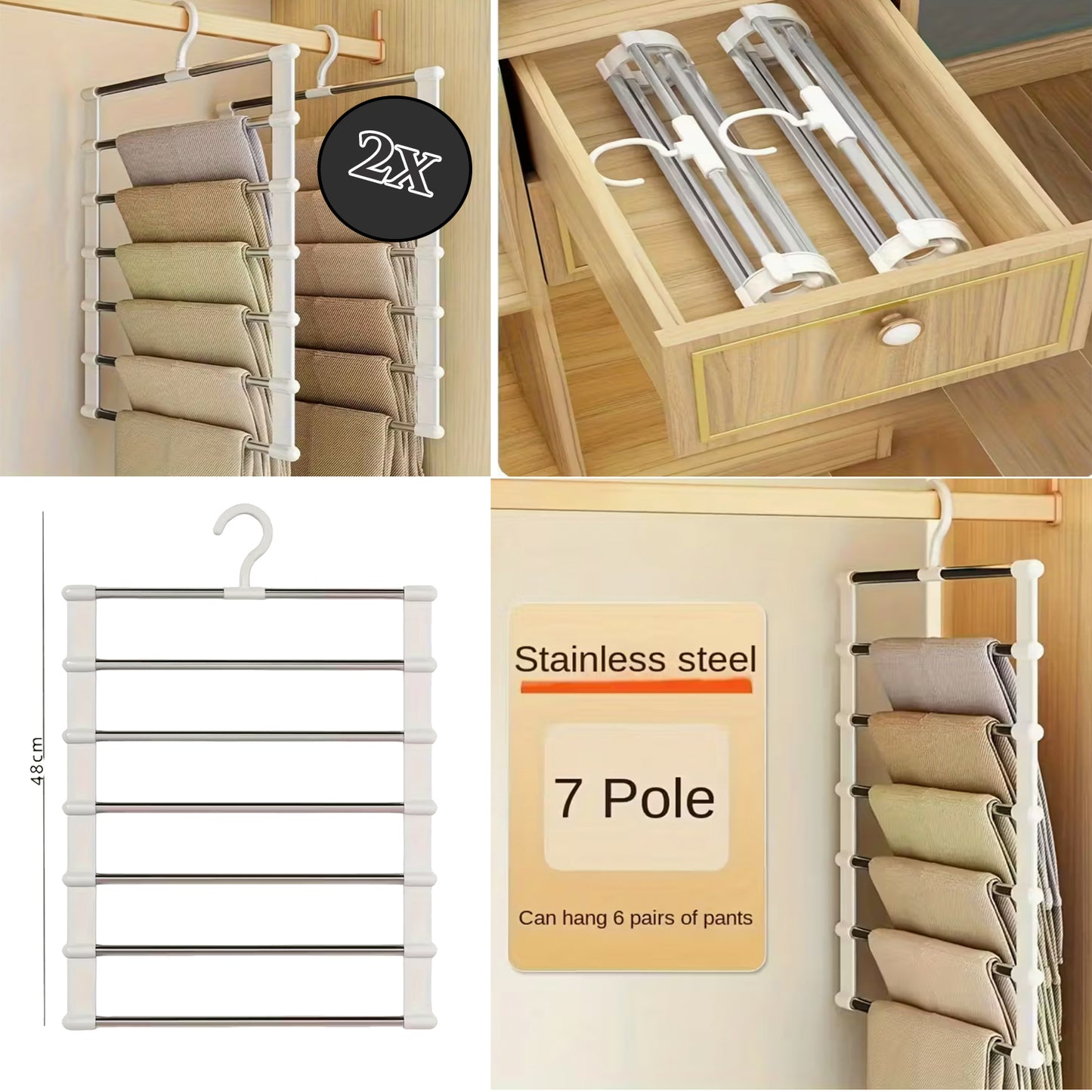 Elegantna vješalica za hlače x2