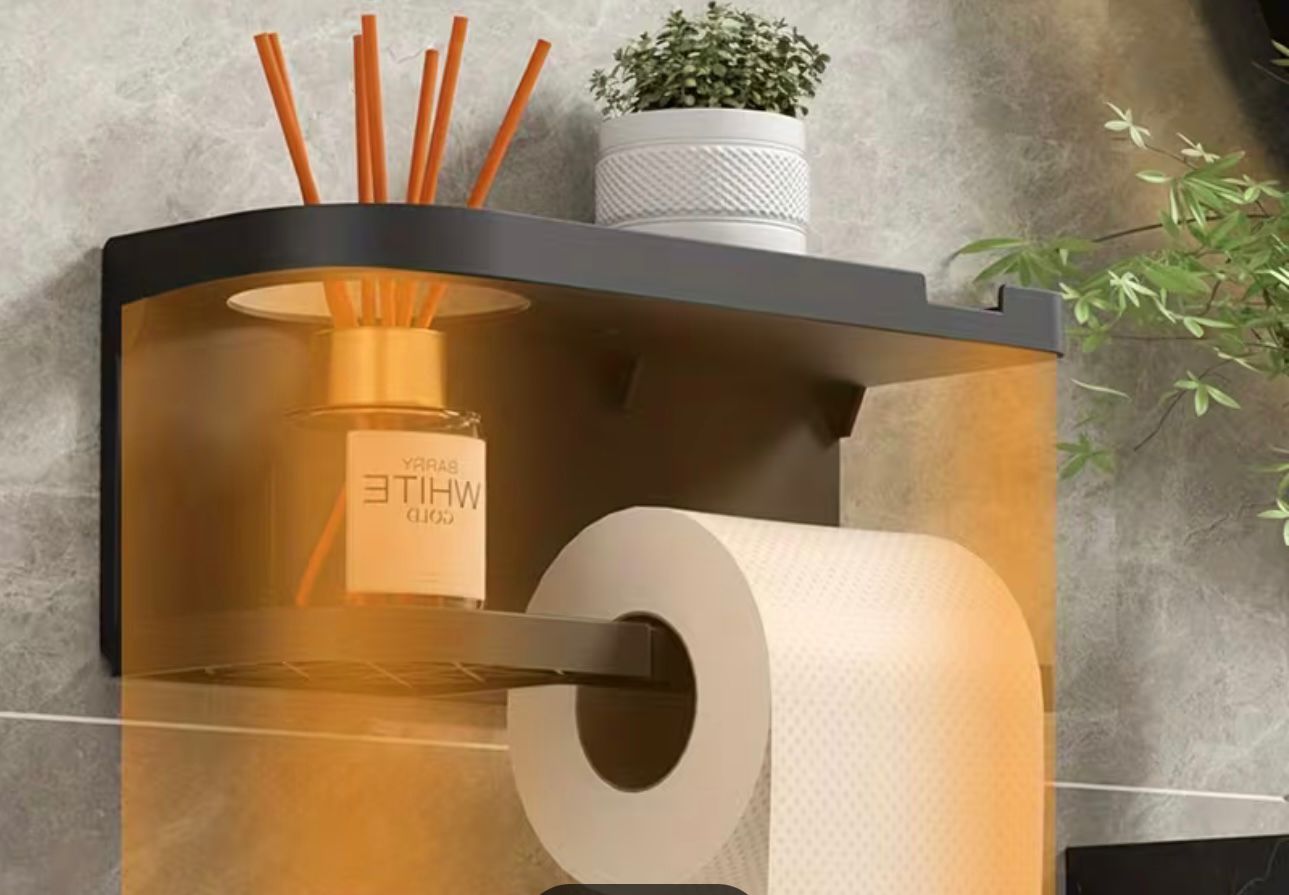 Elegantna zidna polica s držačem papira