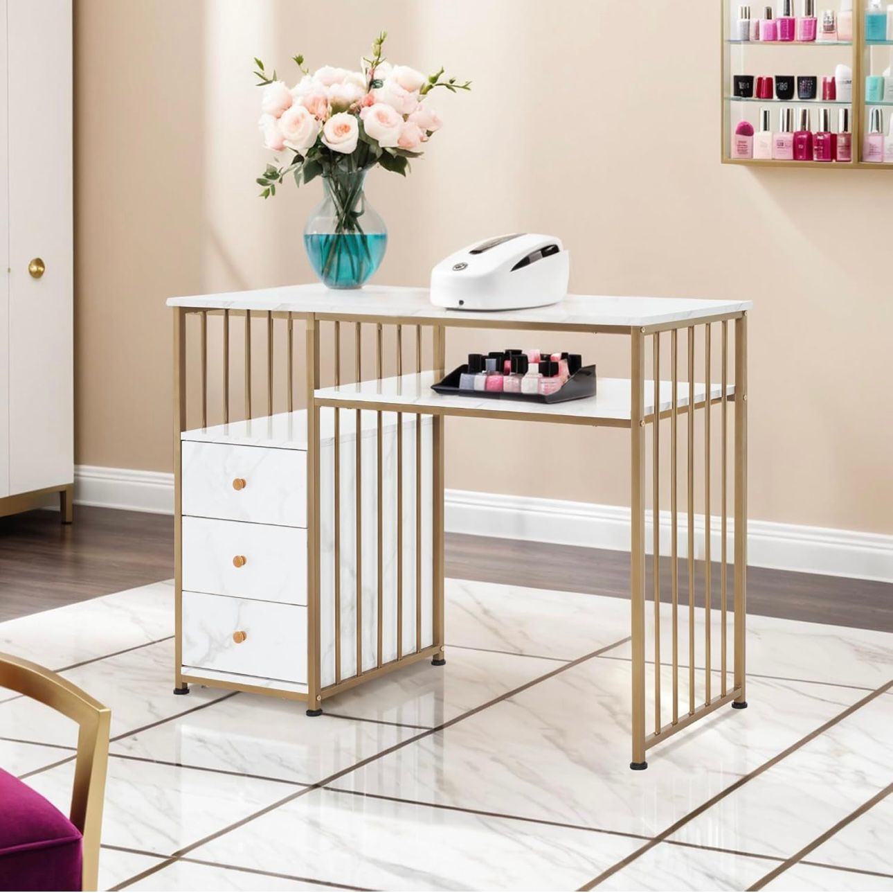 Stol za šminkanje Gold