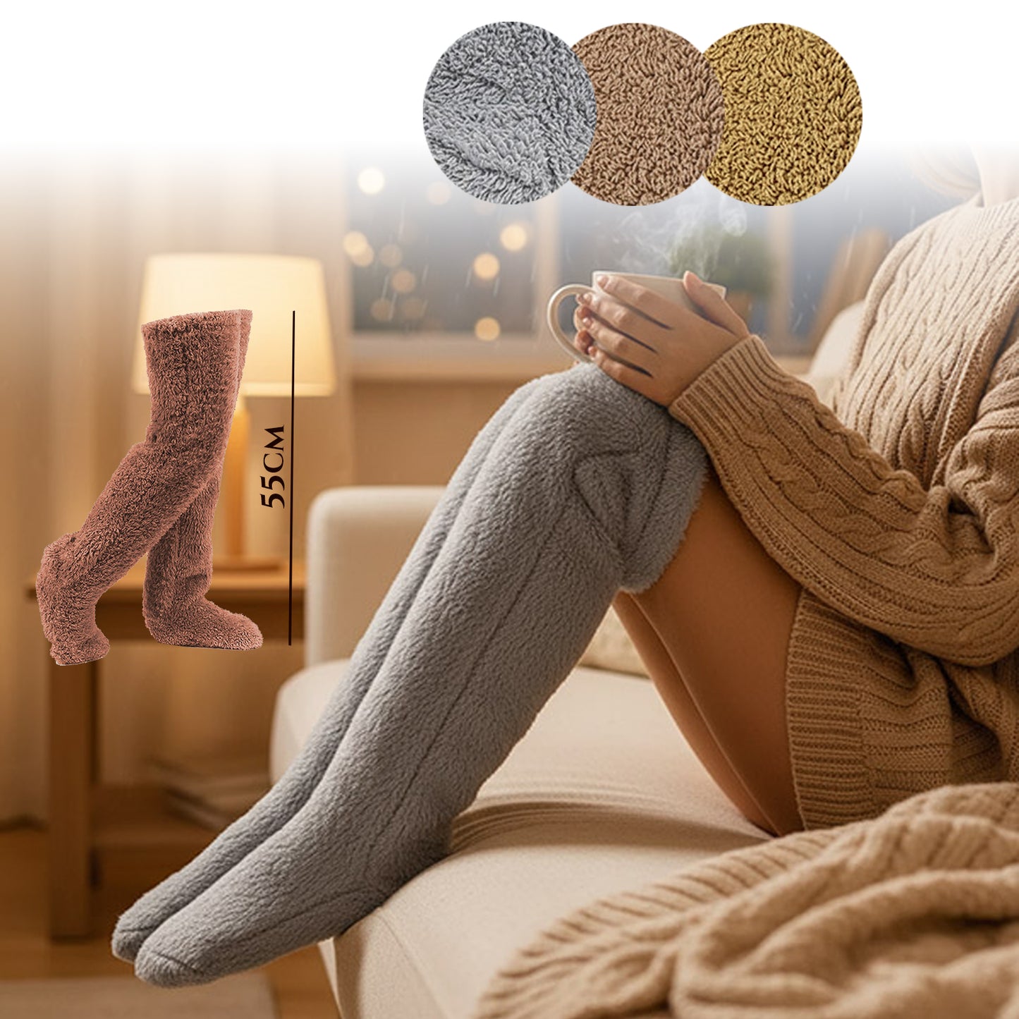 Ultra Mekane Dugačke Zimske Čarape - 55 cm