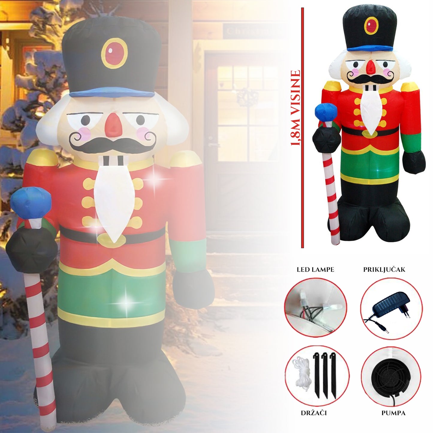 ORAŠAR NA NAPUHAVANJE 1.8M SA LED SVJETLOM