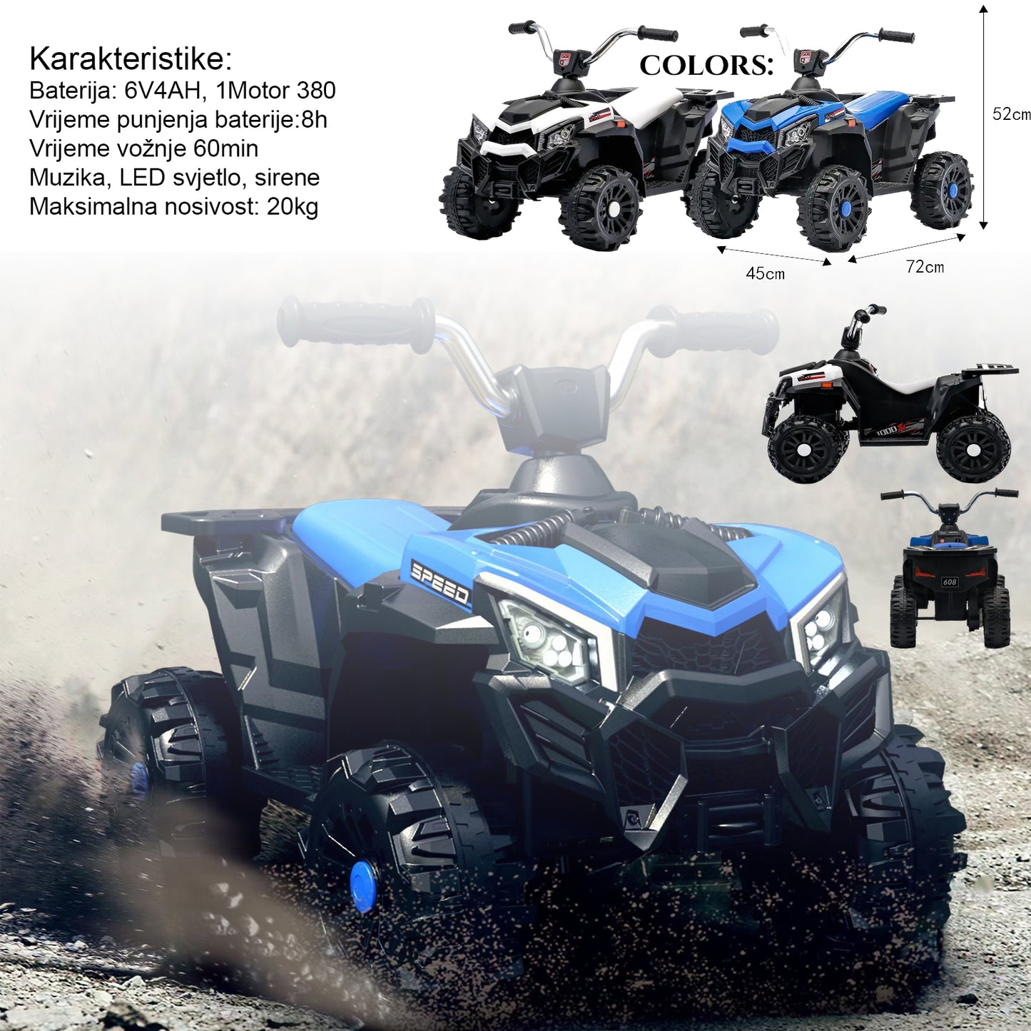Dječiji električni quad SPEED