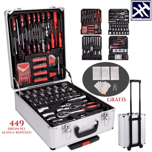 KOFER OD 449 DIJELOVA + GRATIS RUKAVICE HAMMER TOOLS